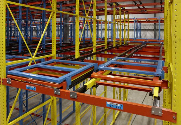 Push Back Pallet Racking System untuk Warehouse Besar