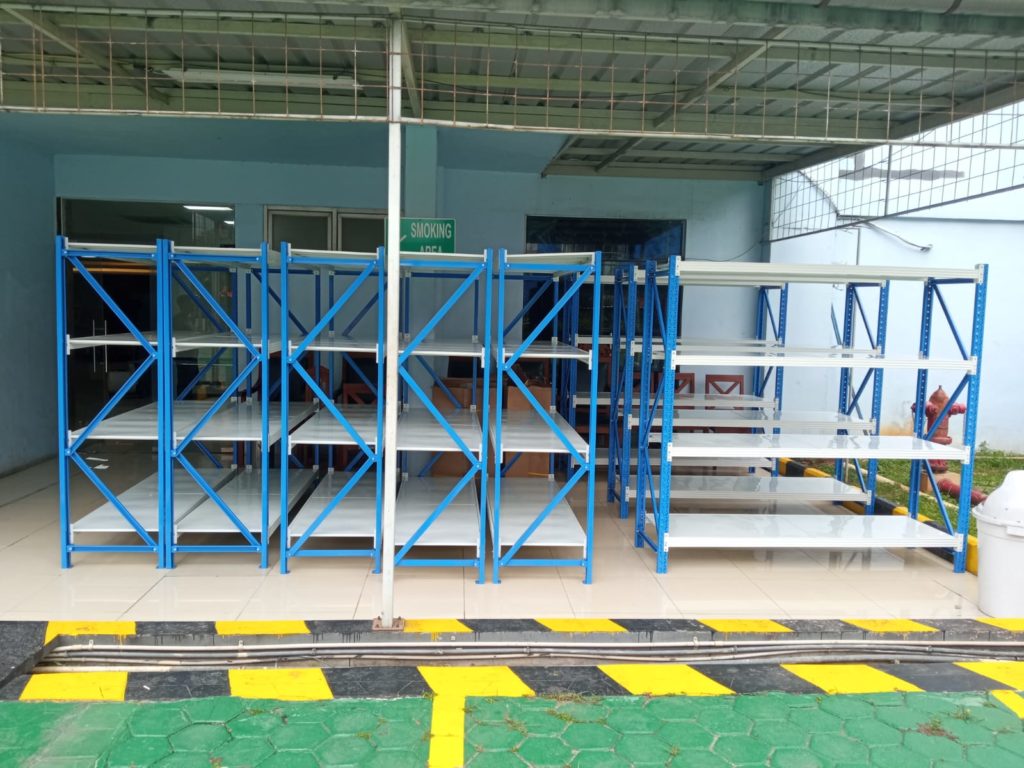 RAK GUDANG LIGHT DUTY RR-250, PEMASANGAN DI KANTOR BP2TL JAKARTA | UKURAN 200x60x200 CM, 4 LEVEL, KEKUATAN 250 KG / LEVEL ATAU 1 TON / UNIT | RAJA RAK GUDANG | RAJARAKGUDANG.CO.ID