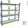Rak Barang Besi Berat untuk Gudang Kapasitas 500 Kg/Level Tipe RR-500, Ukuran P.200cm x L.60cm x T.200/250/300cm