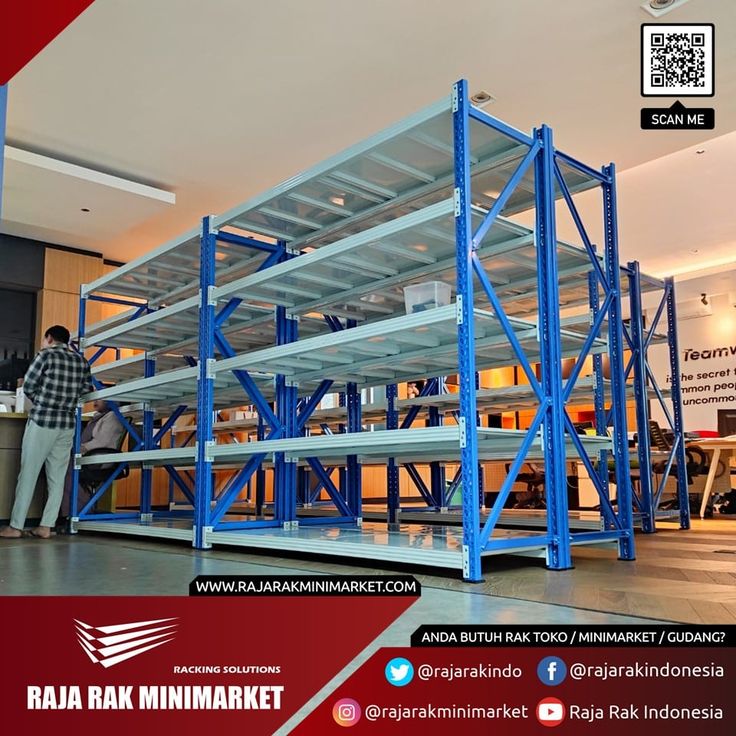 Rak Gudang Besi Siku & Rak Pallet Heavy Duty Warehouse Pabrik