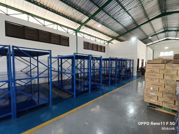 RAK BESI GUDANG MEDIUM DUTY TIPE ZA-500 KAPASITAS 500 KG / SUSUN SHELVING x 4 SUSUN ATAU 2 TON / UNIT RAK, UKURAN 200x50x200 CM & 200x60x200 CM (UKURAN & WARNA BISA CUSTOM)