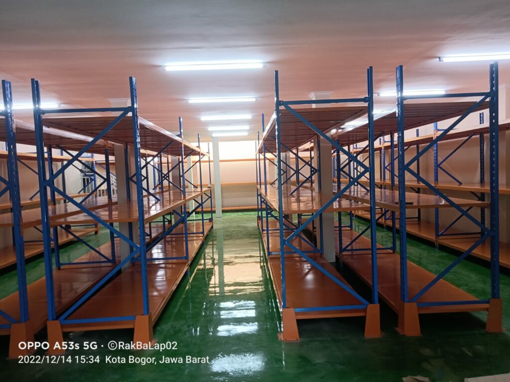 RAK BESI GUDANG MEDIUM DUTY TIPE ZA-500 KAPASITAS 500 KG / SUSUN SHELVING x 4 SUSUN ATAU 2 TON / UNIT RAK, UKURAN 200x50x200 CM & 200x60x200 CM (UKURAN & WARNA BISA CUSTOM)