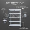 RAK GUDANG BESI SIKU SUSUN SERBAGUNA TIPE JUNO B03 PUTIH PLAT SHELVING | SUSUN 4 & 5, UKURAN 120x45x180 CM, NON BAUT (BOLTLESS RACK) | PILIHAN WARNA LAIN: Putih, Hitam, Biru, Merah & Kuning