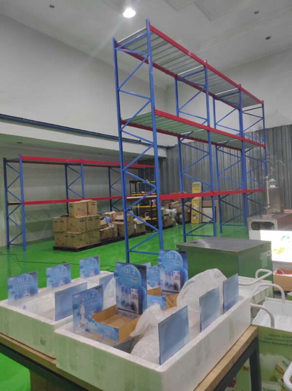 RAK BESI GUDANG UKURAN BESAR KAPASITAS 1 TON / SUSUN SHELVING TIPE RR-1000 | PANJANG 240 CM, LEBAR 100 CM, TINGGI 500 CM