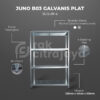 RAK BESI SIKU LUBANG BOLTLESS JUNO 03 GALVANIS SHELVING PLAT, SUSUN 4 & 5, UKURAN 120x45x180 CM