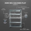 RAK BESI SIKU LUBANG BOLTLESS JUNO 04 GALVANIS SHELVING PLAT, SUSUN 4 & 5, UKURAN 120x40x180 CM 