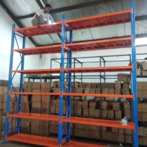 RAK TIPE ZA-500 T.300 - RAK GUDANG BESI PABRIK MEDIUM DUTY (LOKAL) TINGGI 300 CM, KEKUATAN 500 KG / LEVEL ATAU 2 TON / UNIT, 4 LEVEL, UKURAN 200x50x300 CM & 200x60x300 CM (WARNA & UKURAN BISA CUSTOM)