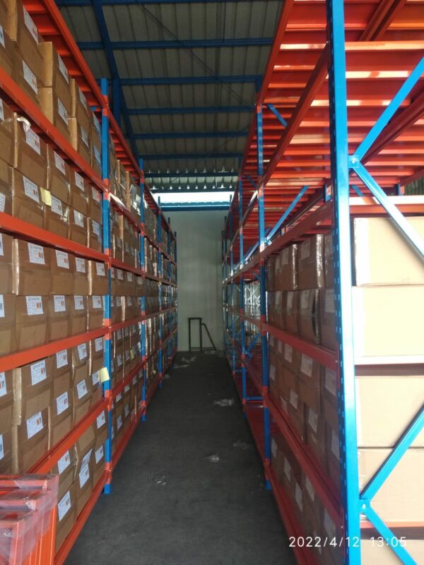 RAK TIPE ZA-500 T.300 - RAK GUDANG BESI PABRIK MEDIUM DUTY (LOKAL) TINGGI 300 CM, KEKUATAN 500 KG / LEVEL ATAU 2 TON / UNIT, 4 LEVEL, UKURAN 200x50x300 CM & 200x60x300 CM (WARNA & UKURAN BISA CUSTOM)