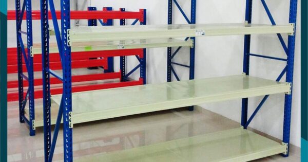 RAK BESI GUDANG MEDIUM DUTY SUSUN SERBAGUNA TIPE RR-500, 4 LEVEL, KAPASITAS (KEKUATAN) LOAD MAX 500KG/LEVEL SHELVING ATAU 2 TON PER UNIT | UKURAN PxL (200x60 CM) x Tinggi (200,250,300 CM) | RAJA RAK GUDANG | KIRIM KE SELURUH INDONESIA