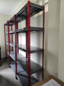 RAK BESI SIKU LUBANG GUDANG SLOTTED ANGLE TIPE STALLUM 100 | RAJA RAK GUDANG