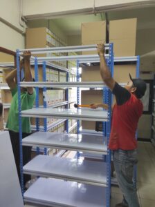 RAK BESI SIKU LUBANG GUDANG SLOTTED ANGLE TIPE STALLUM 100 | RAJA RAK GUDANG