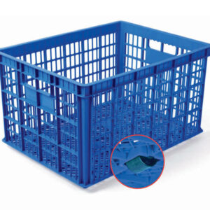 CONTAINER BOX INDUSTRI BESAR 200 LITER BERLUBANG RODA HANATA 3001 UKURAN 80 x 60 x 45 CM | RAJA RAK GUDANG