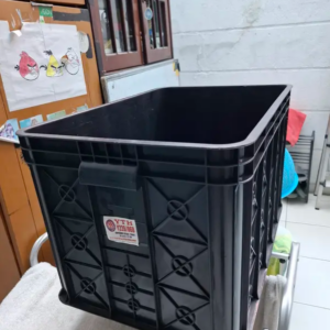 Container Box Plastik Industri Rapat Hitam Murah YTH-19B Low Grade 61x41x24 Cm | Raja Rak Gudang