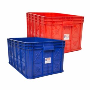Container Box Plastik Industri Ori Grade Biru Merah YTH-19B Ukuran 61x41x24 cm | Rajarakgudang.co.id