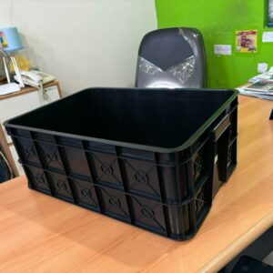 Container Box Plastik Industri Rapat Hitam Murah YTH-19B Low Grade 61x41x24 Cm | Raja Rak Gudang