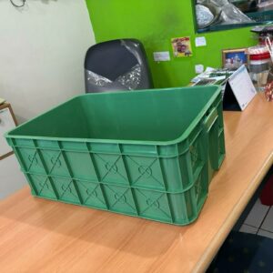 Container Box Plastik Industri Rapat Hijau Murah YTH-19B Medium Grade Ukuran 61x41x24 cm | Raja Rak Gudang