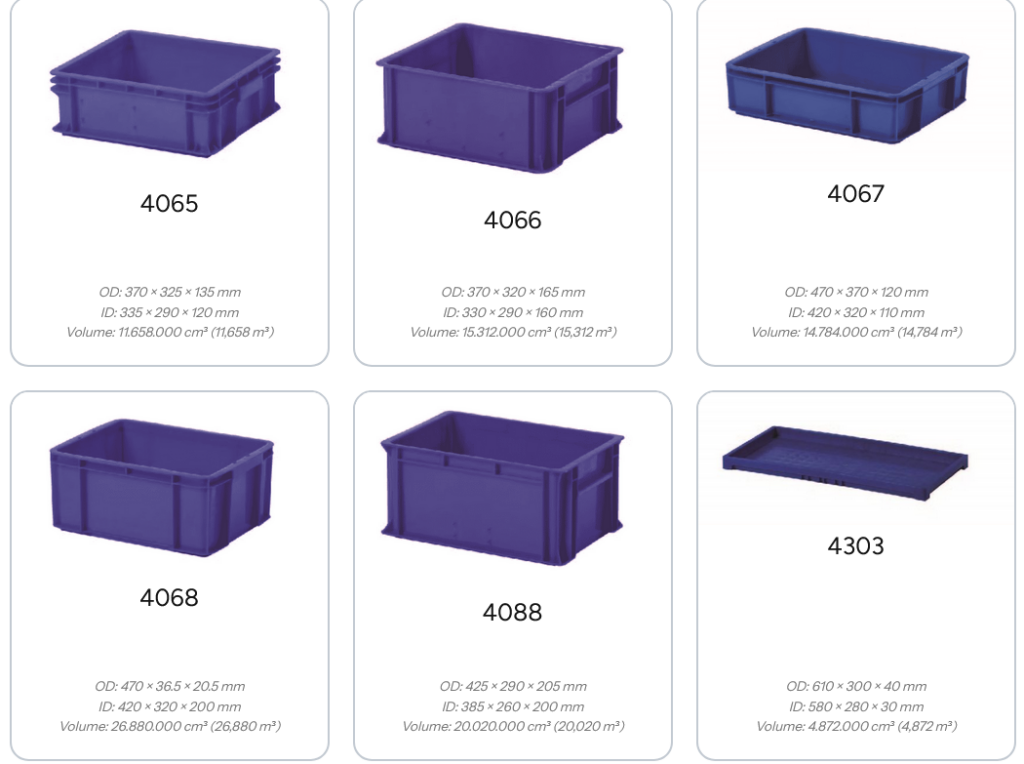 KERANJANG CONTAINER INDUSTRI RABBIT 4065, 4066, 4067, 4068, 4088 | RAJA RAK GUDANG