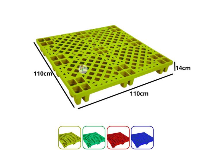 JUAL PALLET PLASTIK BARU GREEN LEAF 2604 UKURAN 110x110x14 CM: Solusi Pallet Plastik Heavy Duty untuk Kebutuhan Industri Modern