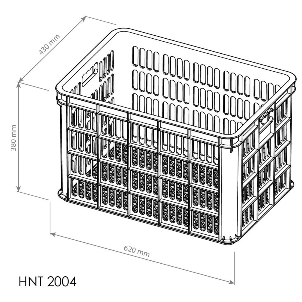 BOX CONTAINER INDUSTRI PLASTIK BESAR HANATA HNT 2004 KONTAINER BERLUBANG UK.620 x 430 x 380 MM: Solusi Penyimpanan Industri Modern yang Kuat dan Multifungsi