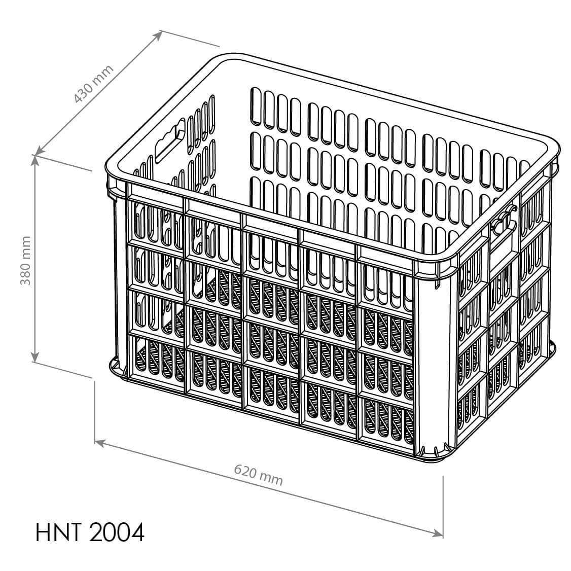 BOX CONTAINER INDUSTRI PLASTIK BESAR HANATA HNT 2004 KONTAINER BERLUBANG UK.620 x 430 x 380 MM: Solusi Penyimpanan Industri Modern yang Kuat dan Multifungsi