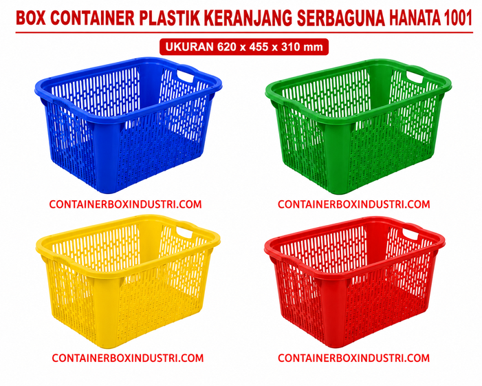 KERANJANG CONTAINER BOX PLASTIK SERBAGUNA HANATA TIPE HNT 1000, 1001 & 1002: Solusi Container Plastik Serbaguna Terbaik untuk Berbagai Kebutuhan Industri