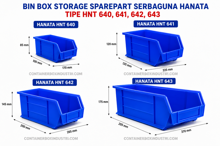 BIN BOX STORAGE SPARE PART SERBAGUNA HANATA TIPE HNT 640, 641, 642 & 643 BIRU