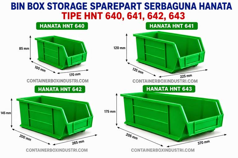 BIN BOX STORAGE SPARE PART SERBAGUNA HANATA TIPE HNT 640, 641, 642 & 643 HIJAU